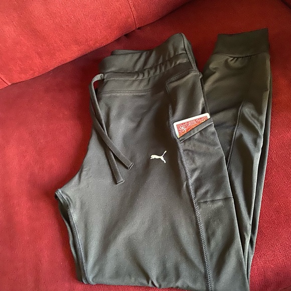 PUMA LADIES CAT LOGO TIGHTS WITH 1 SIDE POCKET BLACK - Picture 2 of 15